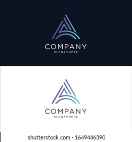 letter A logo template. Abstract icon,  Simple and clean flat design of letter A logo vector template. Letter A logo for business. 
