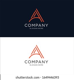 letter A logo template. Abstract icon,  Simple and clean flat design of letter A logo vector template. Letter A logo for business. 