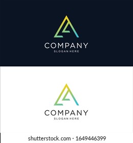 letra A plantilla de logotipo. Icono abstracto, Diseño plano simple y limpio de la letra A plantilla vectorial logotipo. Logo de la carta A para los negocios. 