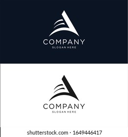 letra A plantilla de logotipo. Icono abstracto, Diseño plano simple y limpio de la letra A plantilla vectorial logotipo. Logo de la carta A para los negocios. 
