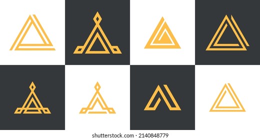 Letter A logo template. Abstract icon Logo set template