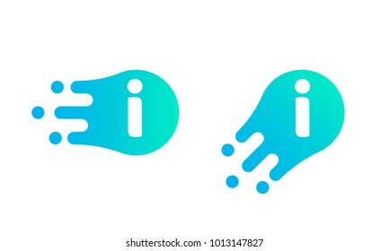 Letter I logo template of abstract liquid bubble shape for modern company. Vector creative i logo in motion speed simple futuristic icon design for internet communication technology or application