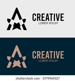 Una plantilla de logotipo de carta Resumen Estilo gráfico de iconos