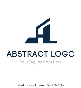 Letter A logo template in abstract style