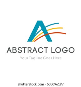 Letter A logo template in abstract style