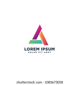 letter A logo template abstract vector illustration