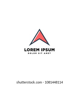 letter a logo template with arrow concept