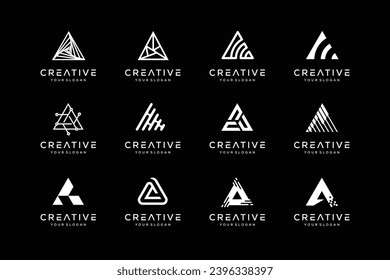 letra A plantilla de logotipo. color negro y blanco. íconos para negocios de tecnología digital, finanzas, lujo, Etc