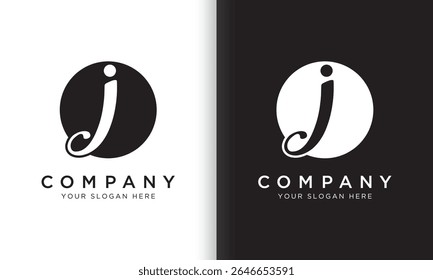 letter i logo template in black and white color. Modern trendy initial luxury i letter logo design with circle shape. Modern unique creative i logo design vector template.