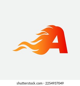 Letter A logo template with burning fire, easy to create and suitable for companies with eps vector format