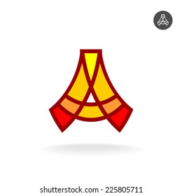 A letter logo template. Chinese building style.