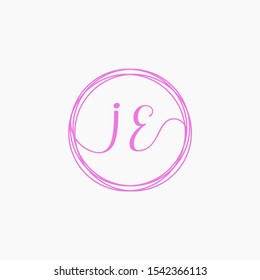 Letter IE logo template. Creative fashion logo design, couple letter , beauty icon. Initial handwriting or handwritten logo for identity. Logo with hand drawn style. wedding concept -vector