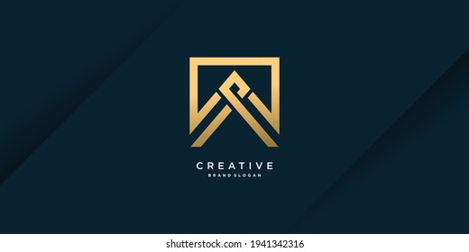 Letter a logo template with creative golden concept Premium Vector part 1