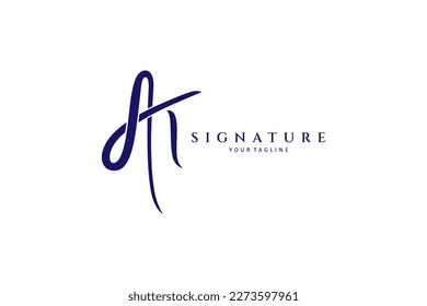 AT-Logo-Vorlage Design mit Handschrift-Stil