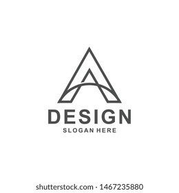 letter a logo template, design vector star