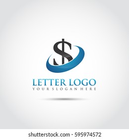 Letter Logo Template. Dollar Icon Concept. Vector Illustrator Eps.10