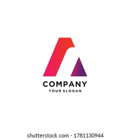 Letter A logo template with gradient modern concept part 2, simple, unique