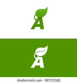 Letter E Logo Template Green Leaf Stock Vector (royalty Free) 387571549 