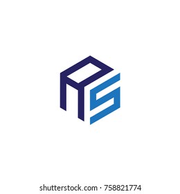 Letter AS logo template. Hexagon logo