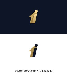 Letter I logo template with House arrow design element. Vector illustration. Real Estate Corporate branding identity