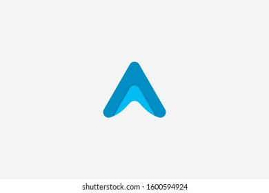 
letter A logo template. Initial A, modern Abstract triangle blue logo icon