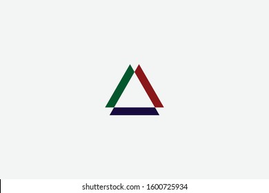 letter A logo template. Initial A. Triangle pizza cardboard vector stripe illustration