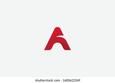 letter A logo template. Initial A and abstract swoosh icon