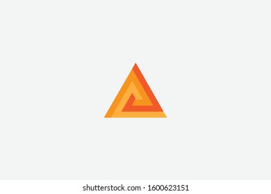 letter A logo template. Initial A and triangle 3d loop gradient logo modern vector