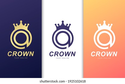 Plantilla de logotipo de carta A. Concepto del logotipo del rey moderno