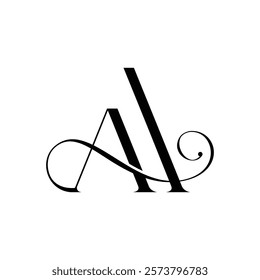 Letter A Logo Template. Monogram Logo Design with Minimalist Unique Letter A