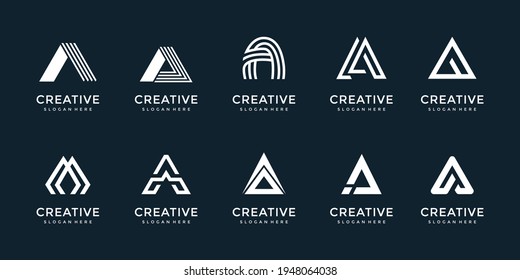 letter A logo template set