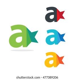 Letter A logo template with Star design element. Vector illustration. Corporate branding identity