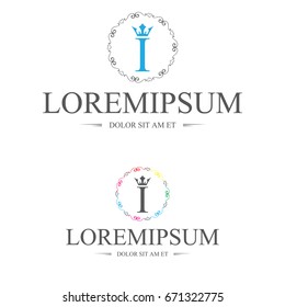 letter I logo template - stock vector