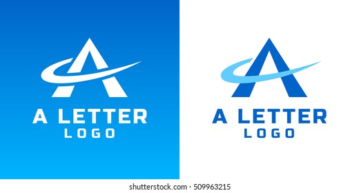 Letter A Logo template with Swoosh in color shade.
Vector logo with the stylized letter A with swoosh shape.