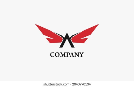 letter A logo template vector design.angel wings icon concept