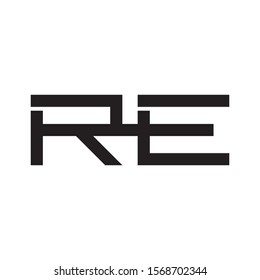 RE letter logo template vector icon design