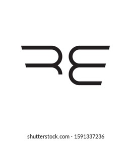 RE letter logo template vector icon design
