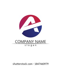 A Letter Logo Template vector icon illustration design