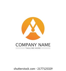 A Letter Logo Template vector icon illustration design