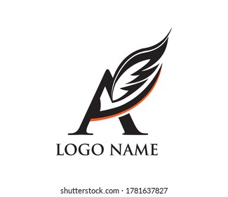 letter a logo template,wing design vector