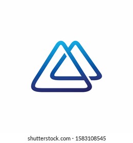 letter A logo that formed delta symbol