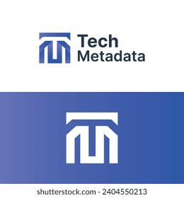 Diseño monograma del logotipo de la carta TM Concepto moderno simple para metadatos tecnológicos