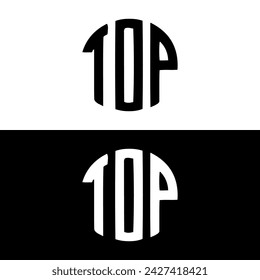 logotipo de letra TOP, logotipo de monograma