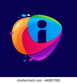 Letter I logo in triangle intersection icon. Colorful vector design for app icon, corporate identity, card, labels or posters.