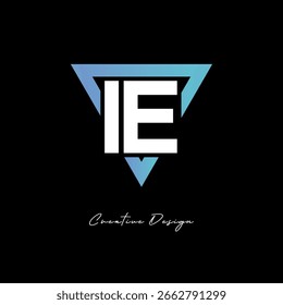 IE Letter Logo in Triangle -Modern Gradient Monogram for Branding and Identity Design