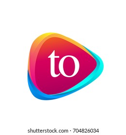 Letter TO logo in triangle shape and colorful background, letter combination logo design for company identity.