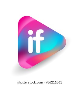 Letter IF logo in triangle shape and colorful background, letter combination logo design for business and company identity.
