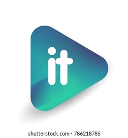 Letter IT logo in triangle shape and colorful background, letter combination logo design for business and company identity.
