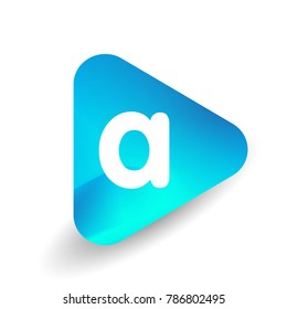 Letter A logo in triangle shape and colorful background, letter combination logo design for business and company identity.
