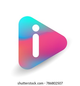Letter I logo in triangle shape and colorful background, letter combination logo design for business and company identity.
